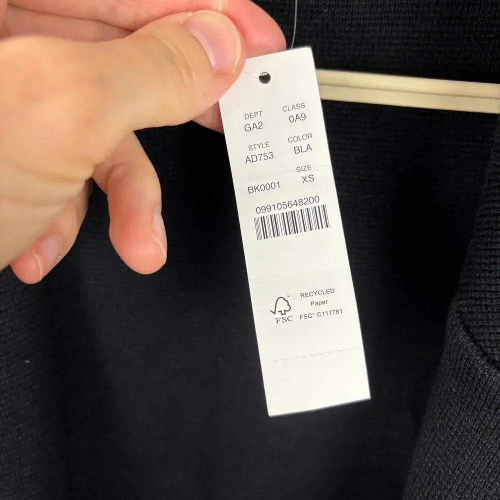 J. Crew Ella open-front long sweater-blazer NEW XS oversized Black AD753